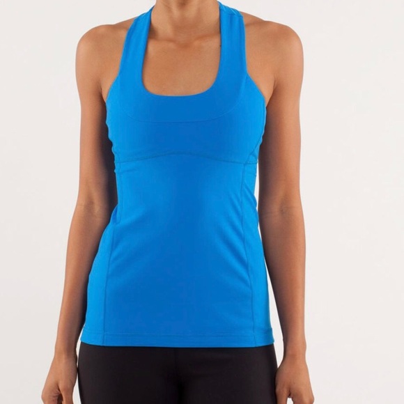 lululemon athletica Tops - Lululemon Scoop Neck Mesh back aquamarine tank